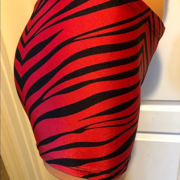 BAL TOGS Gymnastic Dancer Shorts Child Medium CM 8/10 Red Zebra - Picture 2 of 7